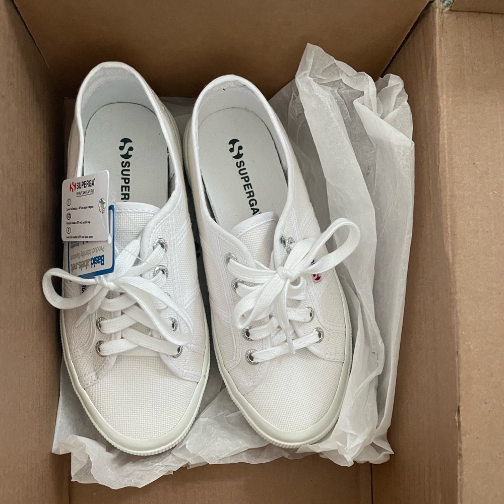 New without box and tag. Superga Unisex 2750 Cotu Classic white sneakers size 6